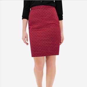 The Limited Heart Pencil Skirt Red Hearts On Purple Size 2
